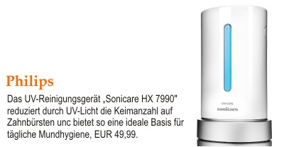 Das UV-Reinigungsgerät „Sonicare HX 7990"